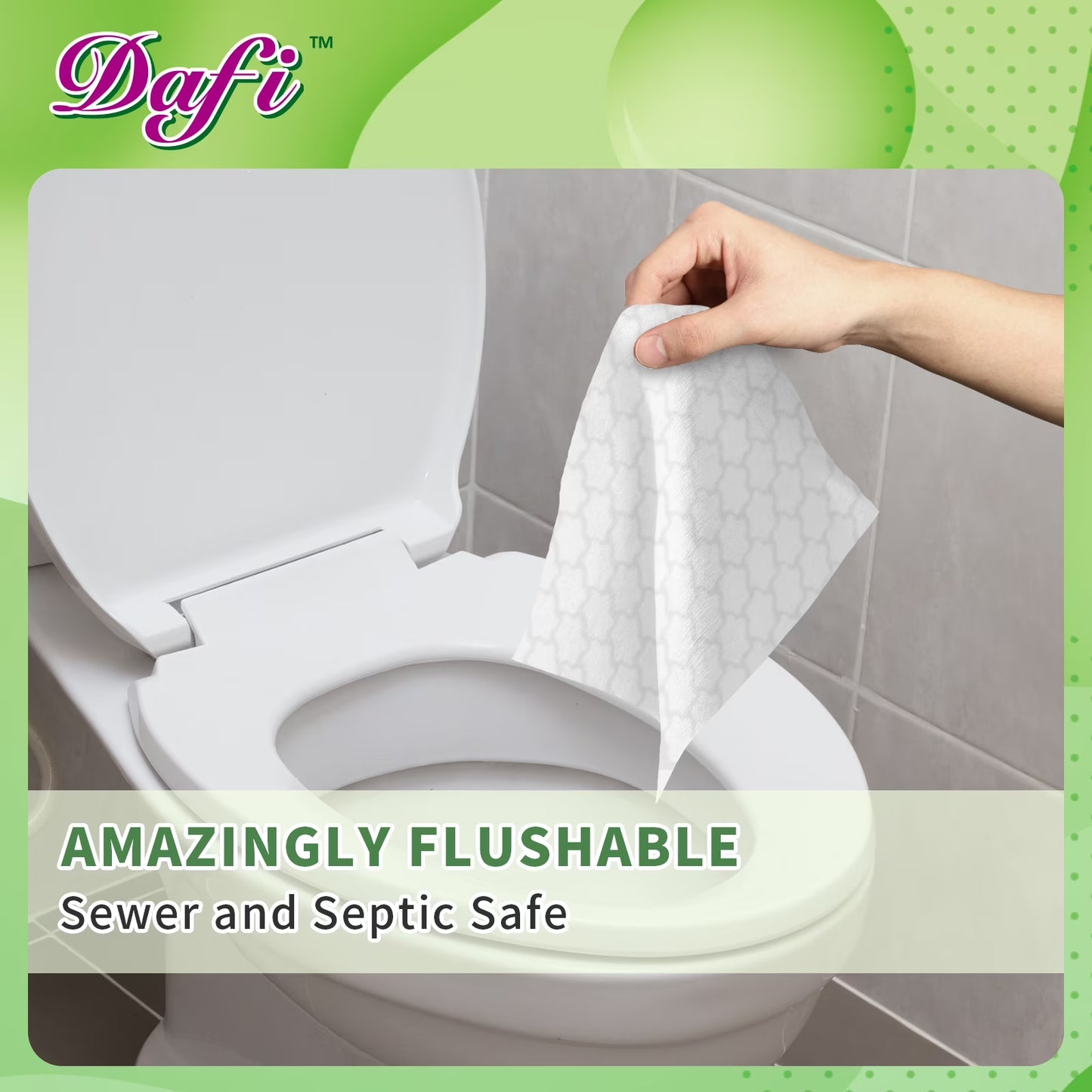 DAFI Flushable Adult Wet Wipes (Unscented, 480 Count)