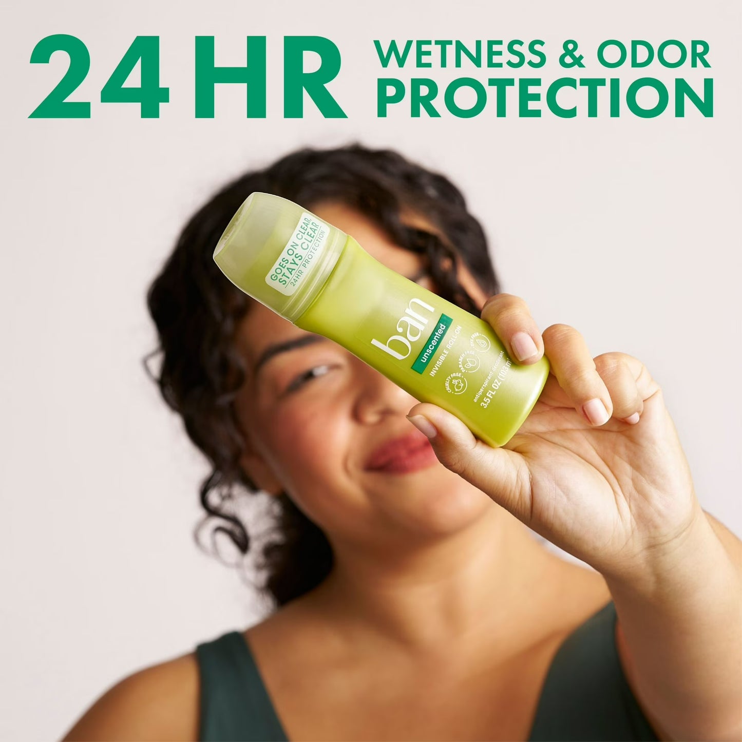 Ban Invisible Roll-On Antiperspirant (Unscented, 2-Pack)