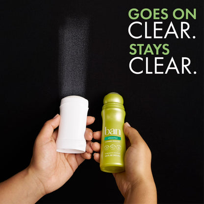 Ban Invisible Roll-On Antiperspirant (Unscented, 2-Pack)