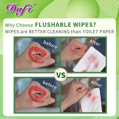 DAFI Flushable Adult Wet Wipes (Unscented, 480 Count)