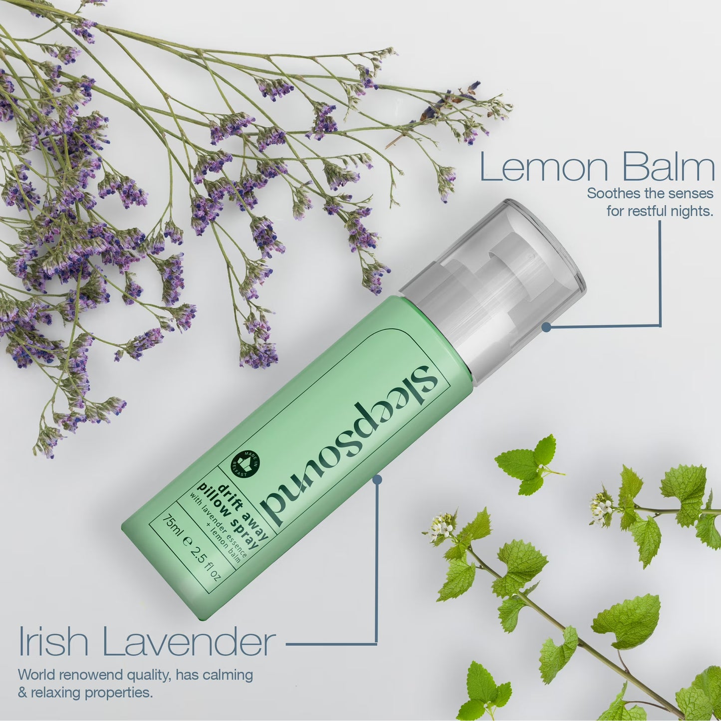 SleepSound Drift Away Pillow Spray (Irish Lavender & Lemon)