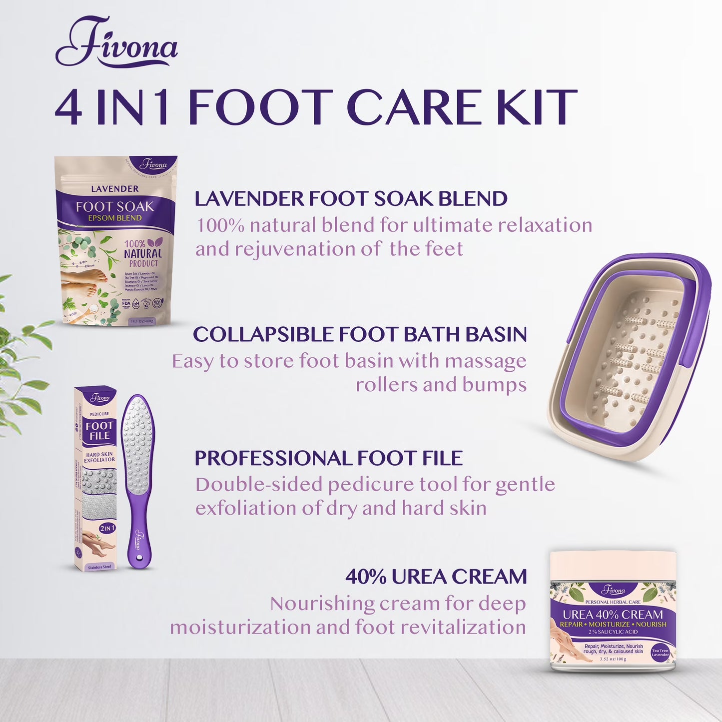 Fivona 4-in-1 Foot Care Kit